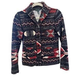 Lauren Jeans Co Ralph Lauren Small Southwest Print Button Jacket